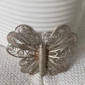 Elegant Silver Butterfly brooch